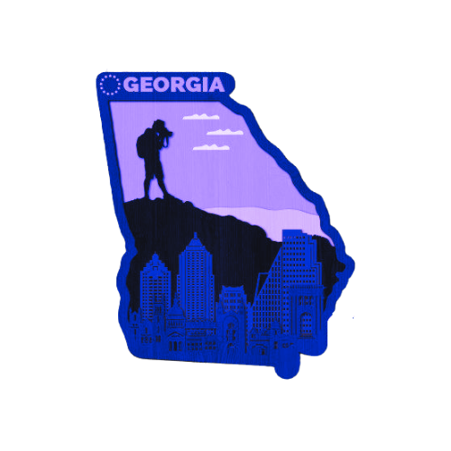 Layered State Georgia Home Décor decoration My Custom Designs Purple 12"