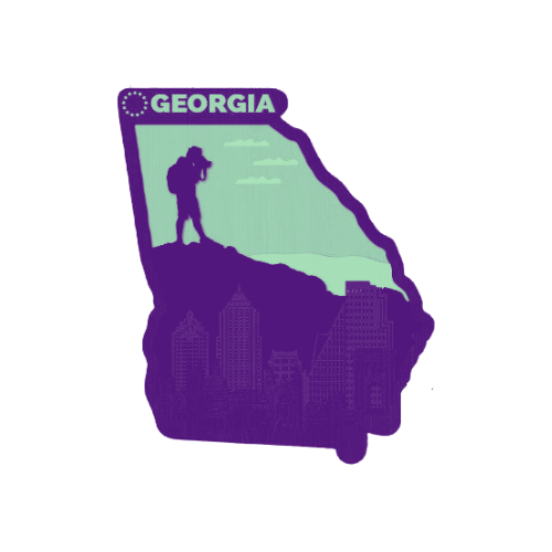 Layered State Georgia Home Décor decoration My Custom Designs Seafoam 12"
