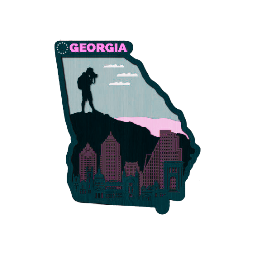 Layered State Georgia Home Décor decoration My Custom Designs Pink 12"