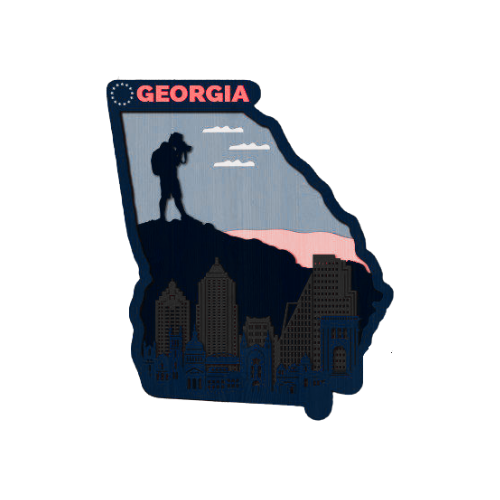 Layered State Georgia Home Décor decoration My Custom Designs Heather red 12"