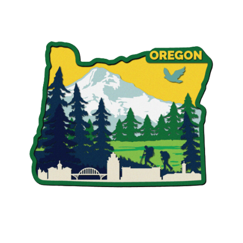 Layered State Oregon Home Décor decoration My Custom Designs Green 12"