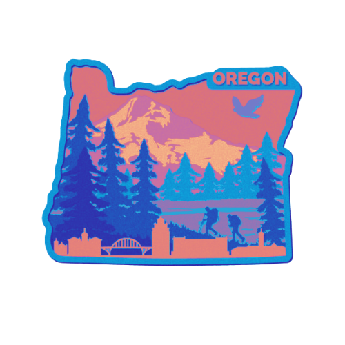 Layered State Oregon Home Décor decoration My Custom Designs Coral 12"