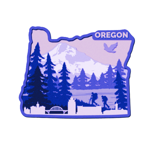 Layered State Oregon Home Décor decoration My Custom Designs Purple 12"