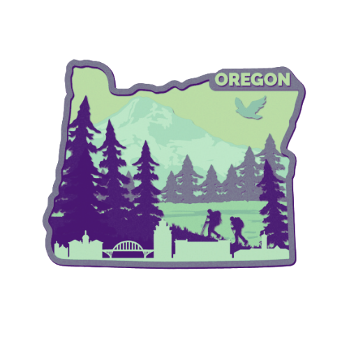 Layered State Oregon Home Décor decoration My Custom Designs Seafoam 12"