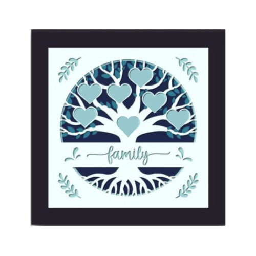 Custom Layered Shadow Box w/ LED Option Family Tree decoration My Custom Designs 12"