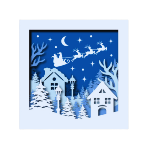 Custom Layered Shadow Box Winter Scene decoration My Custom Designs