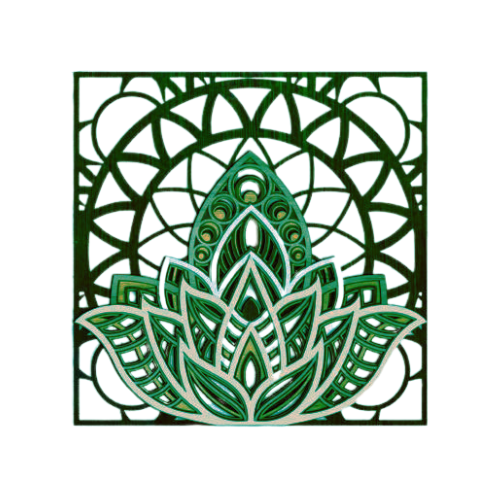 Layered Mandala Square Wall Décor decoration My Custom Designs Green 12"