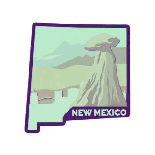 Layered State New Mexico Home Décor decoration My Custom Designs Seafoam 12"