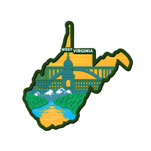 Layered State West Virginia Home Décor decoration My Custom Designs Green 12"