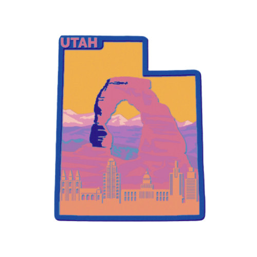 Layered State Utah Home Décor decoration My Custom Designs Coral 12"