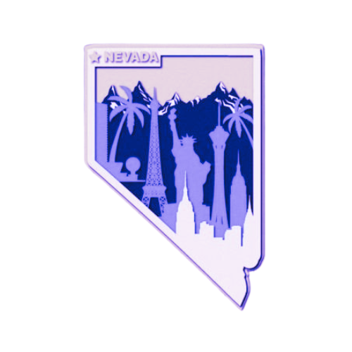 Layered State Nevada Home Décor decoration My Custom Designs Purple 12"