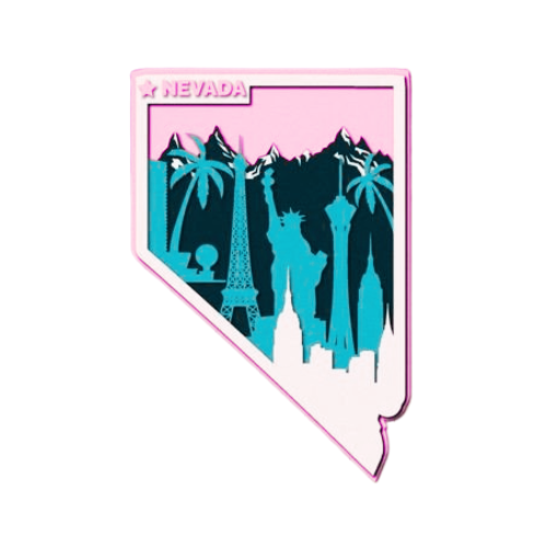 Layered State Nevada Home Décor decoration My Custom Designs Pink 12"