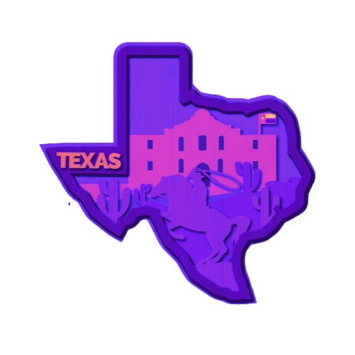 Layered State Texas Home Décor decoration My Custom Designs Hot Pink 12"