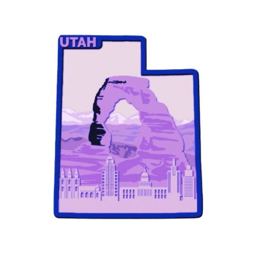 Layered State Utah Home Décor decoration My Custom Designs Purple 12"