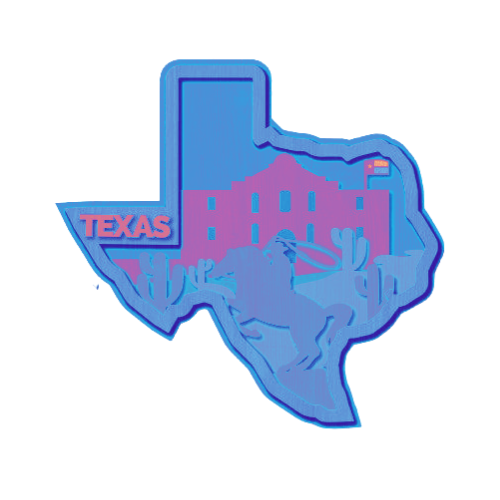 Layered State Texas Home Décor decoration My Custom Designs Coral 12"
