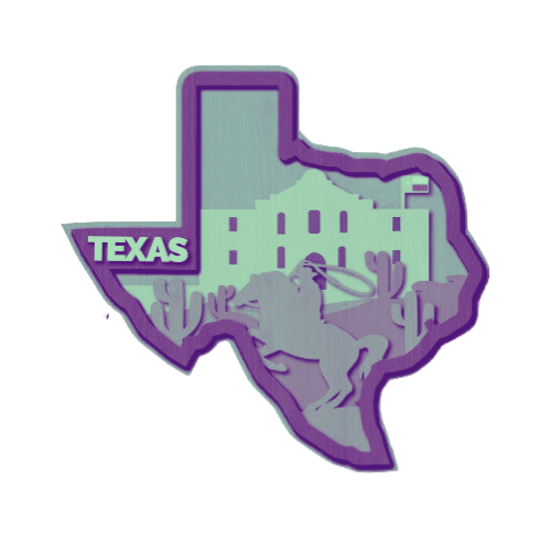 Layered State Texas Home Décor decoration My Custom Designs Seafoam 12"