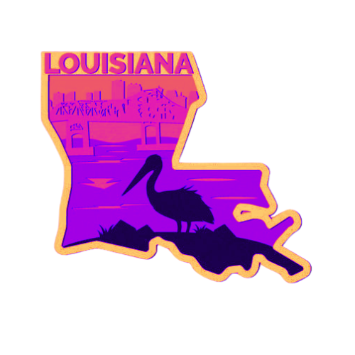 Layered State Louisiana Home Décor decoration My Custom Designs Hot Pink 12"
