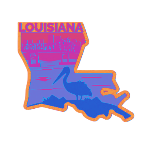 Layered State Louisiana Home Décor decoration My Custom Designs Coral 12"