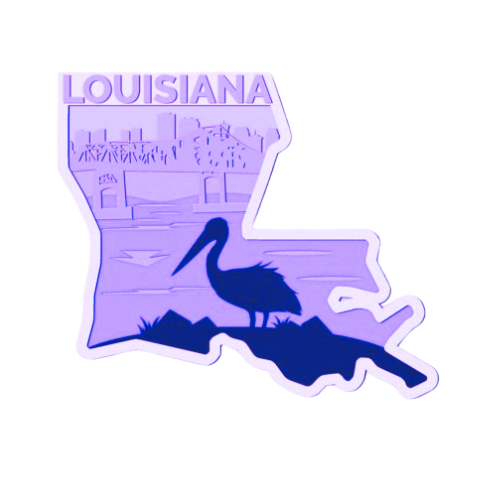 Layered State Louisiana Home Décor decoration My Custom Designs Purple 12"
