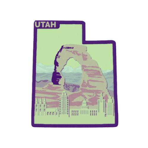 Layered State Utah Home Décor decoration My Custom Designs Seafoam 12"