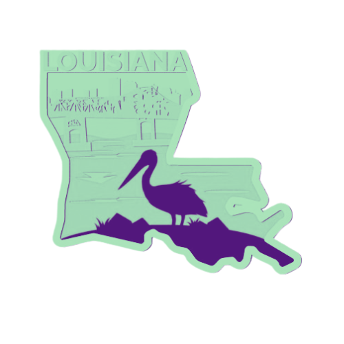 Layered State Louisiana Home Décor decoration My Custom Designs Seafoam 12"