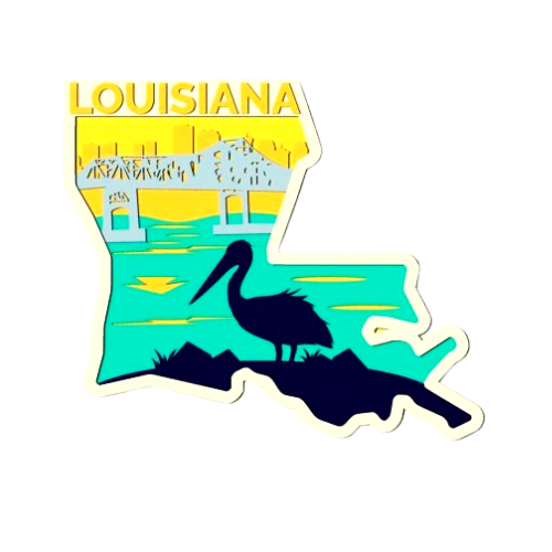 Layered State Louisiana Home Décor decoration My Custom Designs Off White 12"