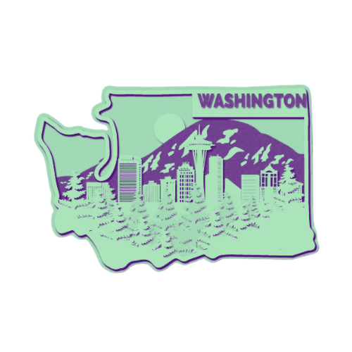 Layered State Washington Home Décor decoration My Custom Designs Seafoam 12"