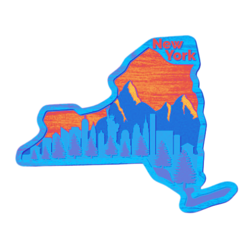 Layered State New York Home Décor decoration My Custom Designs Coral 12"