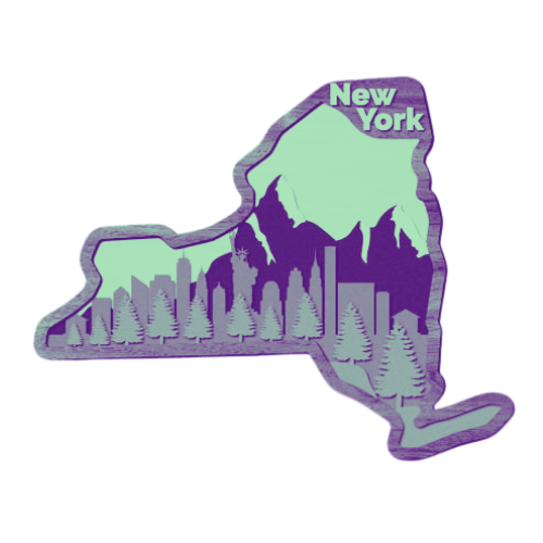 Layered State New York Home Décor decoration My Custom Designs Seafoam 12"