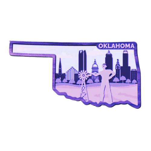 Layered State Oklahoma Home Décor decoration My Custom Designs Purple 12"