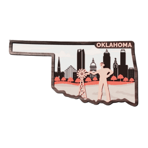 Layered State Oklahoma Home Décor decoration My Custom Designs Off White 12"