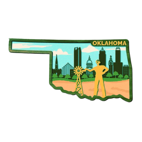 Layered State Oklahoma Home Décor decoration My Custom Designs Green 12"