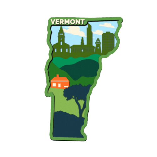 Layered State Vermont Home Décor decoration My Custom Designs Green 12"