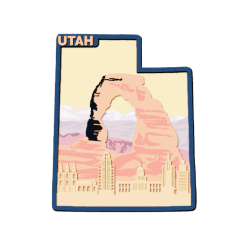 Layered State Utah Home Décor decoration My Custom Designs Off White 12"