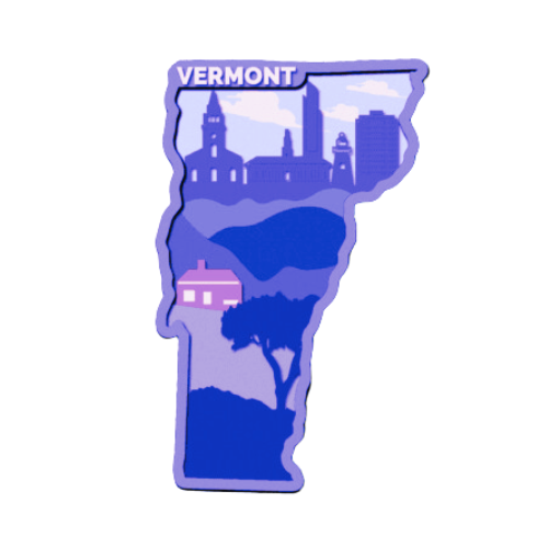 Layered State Vermont Home Décor decoration My Custom Designs Purple 12"
