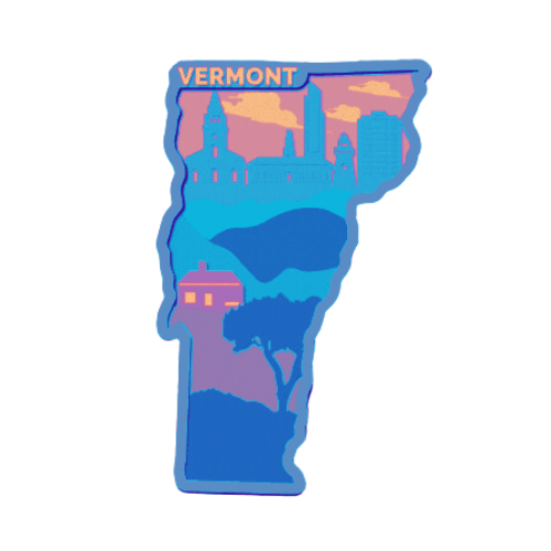 Layered State Vermont Home Décor decoration My Custom Designs Coral 12"