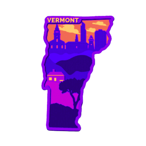Layered State Vermont Home Décor decoration My Custom Designs Hot Pink 12"