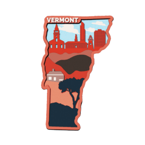 Layered State Vermont Home Décor decoration My Custom Designs Cardinal Red 12"