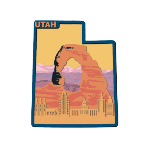 Layered State Utah Home Décor decoration My Custom Designs Blue 12"