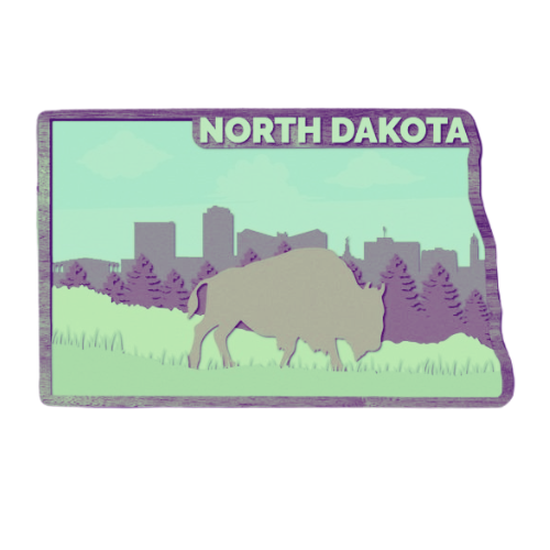 Layered State North Dakota Home Décor decoration My Custom Designs Seafoam 12"