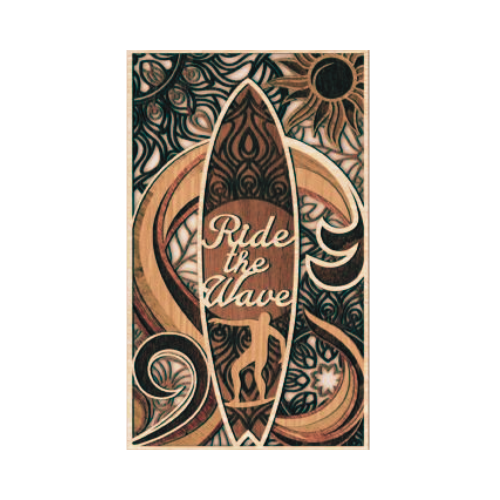 Layered Ride the Wave Wall Décor decoration My Custom Designs Orange 12 x 6