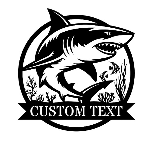 Mean Shark - Custom Wall / Home Decor - Digital File Digital My Custom Designs ZIP File