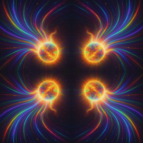 Space and Cosmic - Holographic Solar Flares With Multicolor Streaks - Pattern - Digital file Digital My Custom Designs PDF