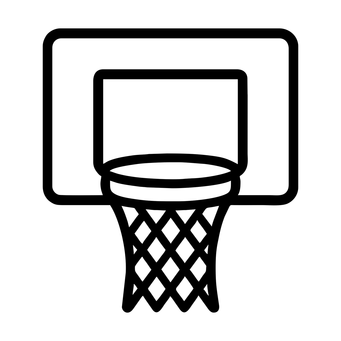 Basketball Hoop Sketch - Digital File - XCS Friendly Tumbler My Custom Designs PNG