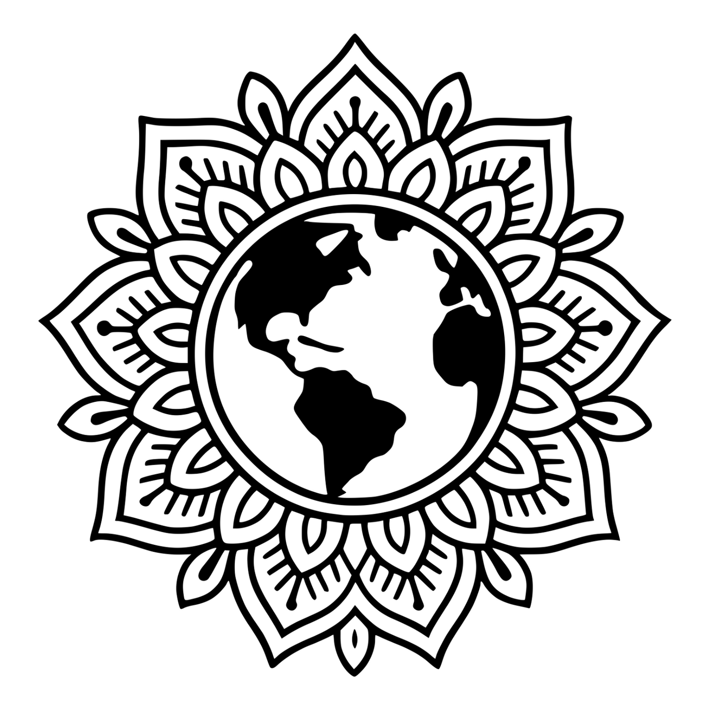 Earth Mandala Design - Digital File - XCS Friendly Digital My Custom Designs PNG