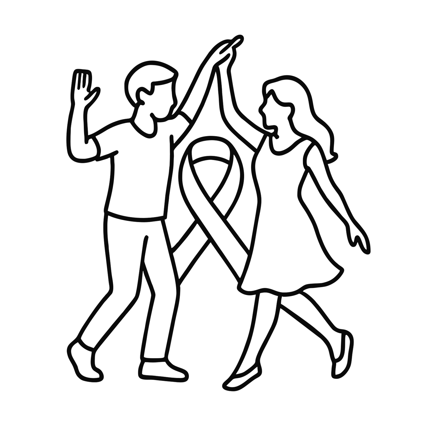 Awareness Dance Outline - Digital File - XCS Friendly Digital My Custom Designs PNG
