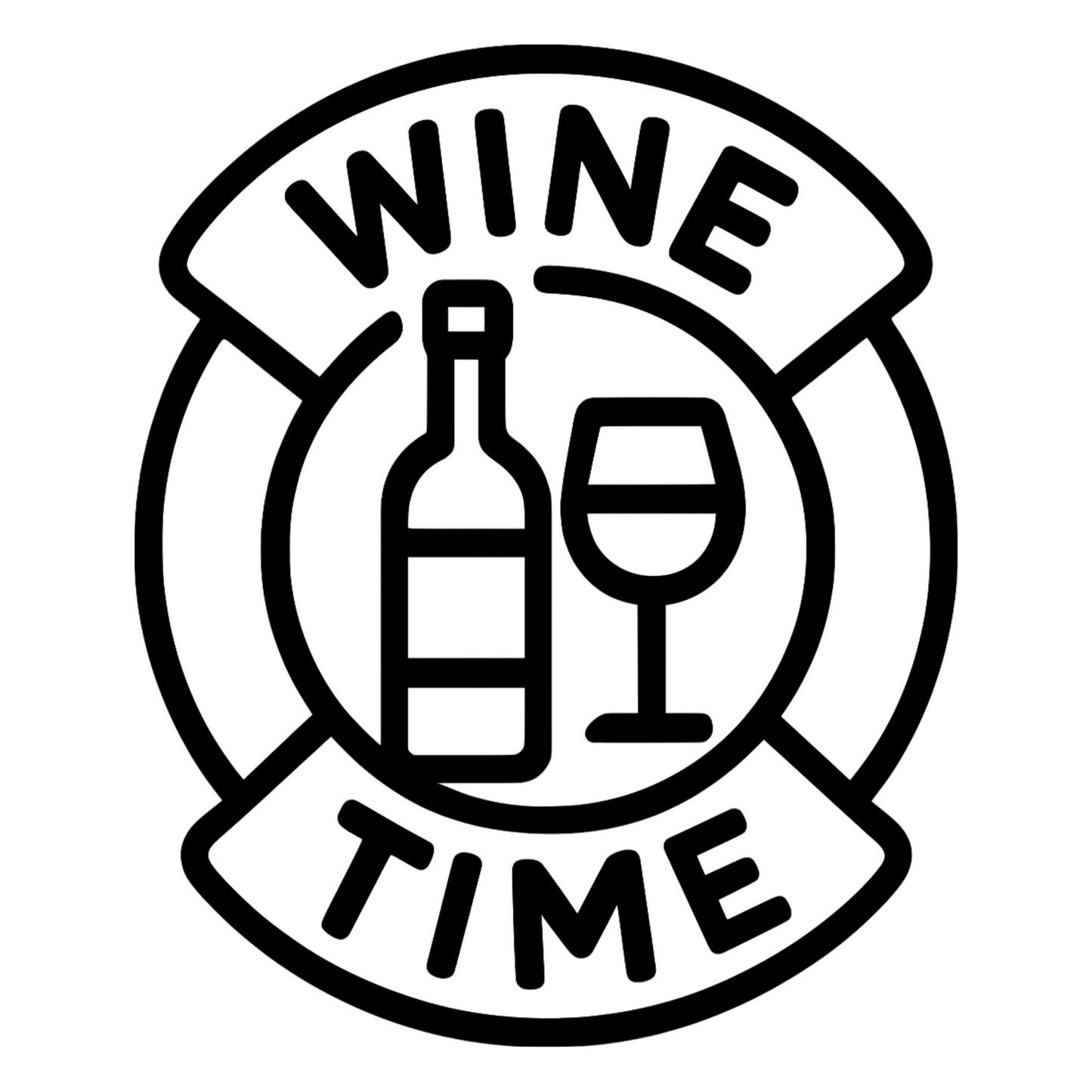 Wine Time Badge - Digital File - XCS Friendly Tumbler My Custom Designs PNG