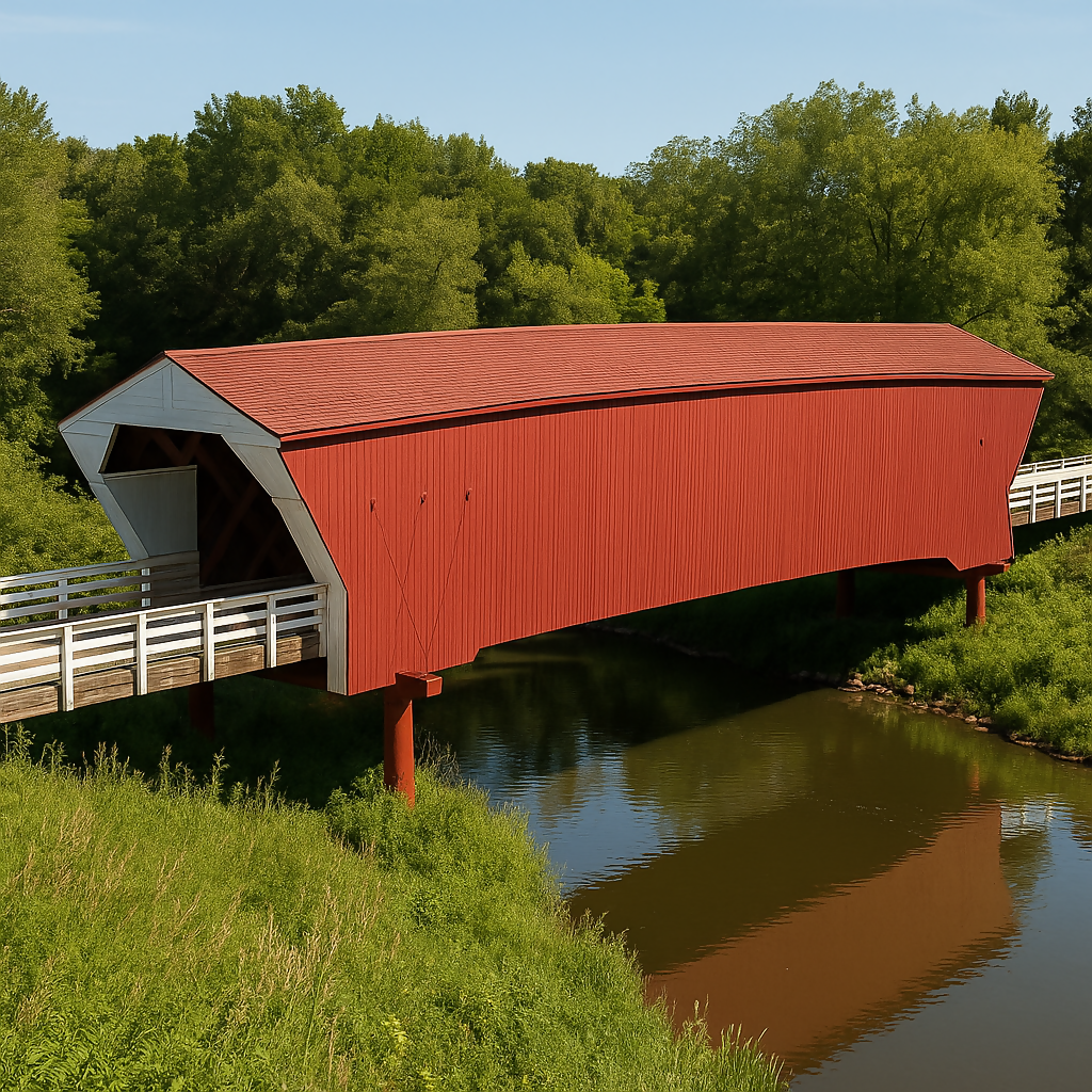 Roseman Covered Bridge - Madison County (Winterset) - Iowa United States - Rendered - Digital File Digital My Custom Designs PDF