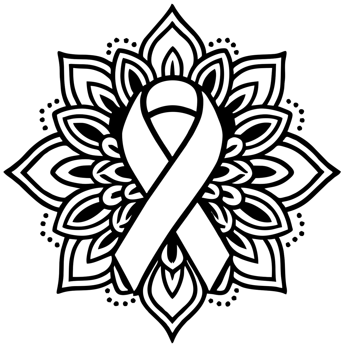 Ribbon Mandala Sketch - Digital File - XCS Friendly Digital My Custom Designs PNG