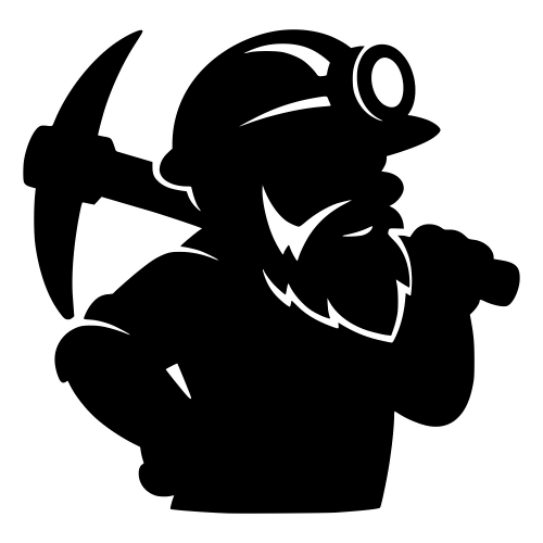 Cartoon Miner with Pickaxe Silhouette - Vector Graphics - Digital File Digital My Custom Designs PDF